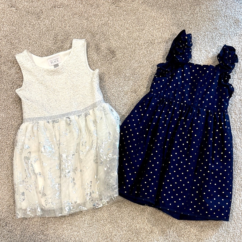 White and Navy Formal Dresses